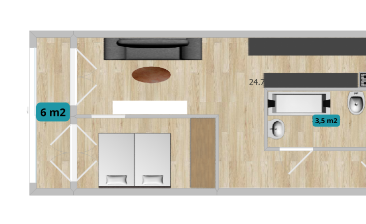 REZERVOVANÝ 1,5 izbový byt s loggiou na Terase | 46 m² | Pražský typ - fotografia 20