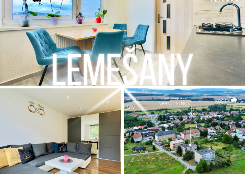 REZERVOVANÝ Lemešany 3izbový byt na predaj + VIDEO