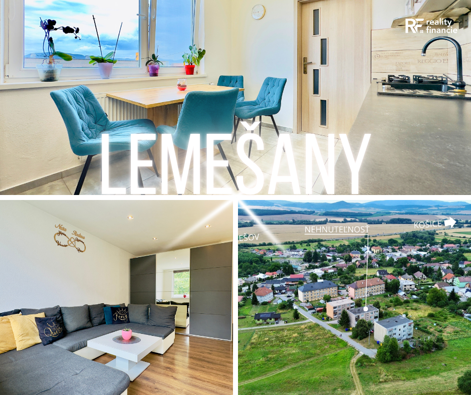 REZERVOVANÝ Lemešany 3izbový byt na predaj + VIDEO