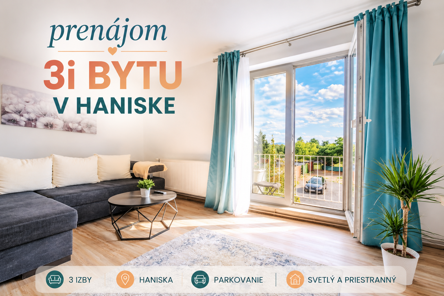 Prenájom 3 i bytu Haniska , Košice okolie